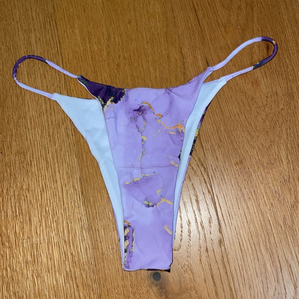 Marble Purple and White Women's Swimwear